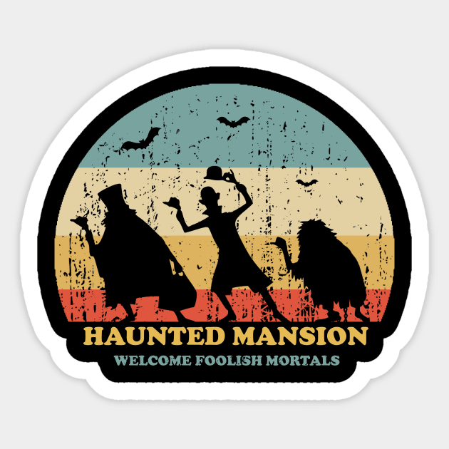 Haunted Mansion Vintage Retro Sunset Sticker by ThisIsFloriduhMan